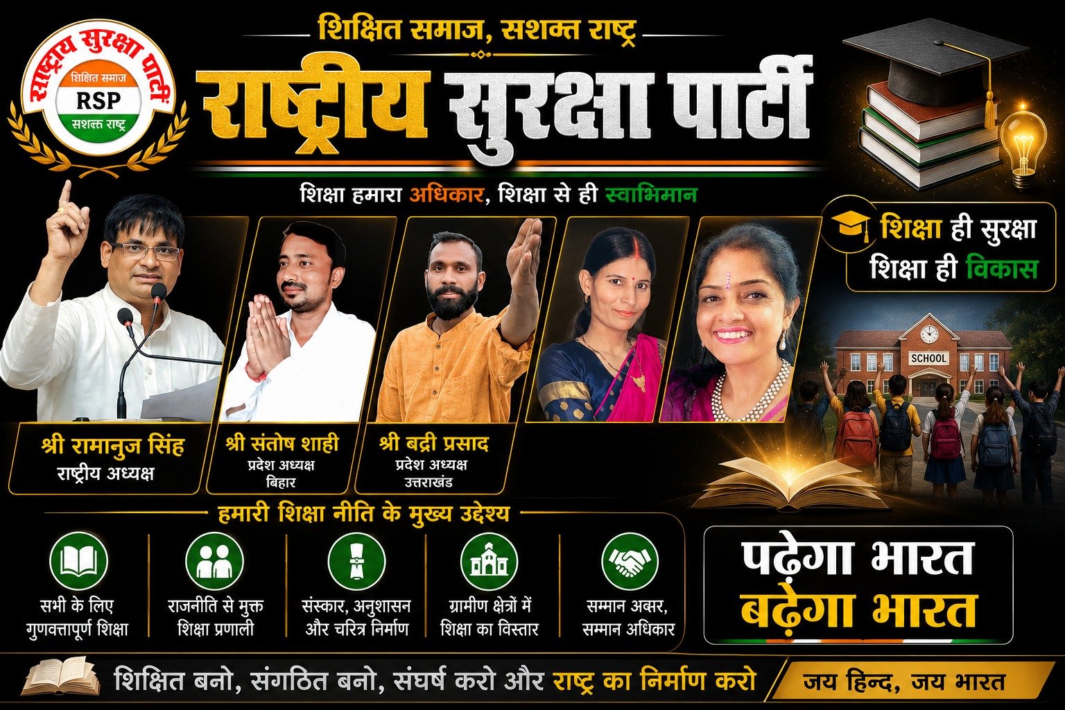 राष्ट्रीय सुरक्षा पार्टी की शिक्षा नीति: शिक्षित समाज, सशक्त राष्ट्र