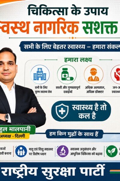 राष्ट्रीय सुरक्षा पार्टी का स्वस्थ नागरिक और सशक्त भारत का संकल्प