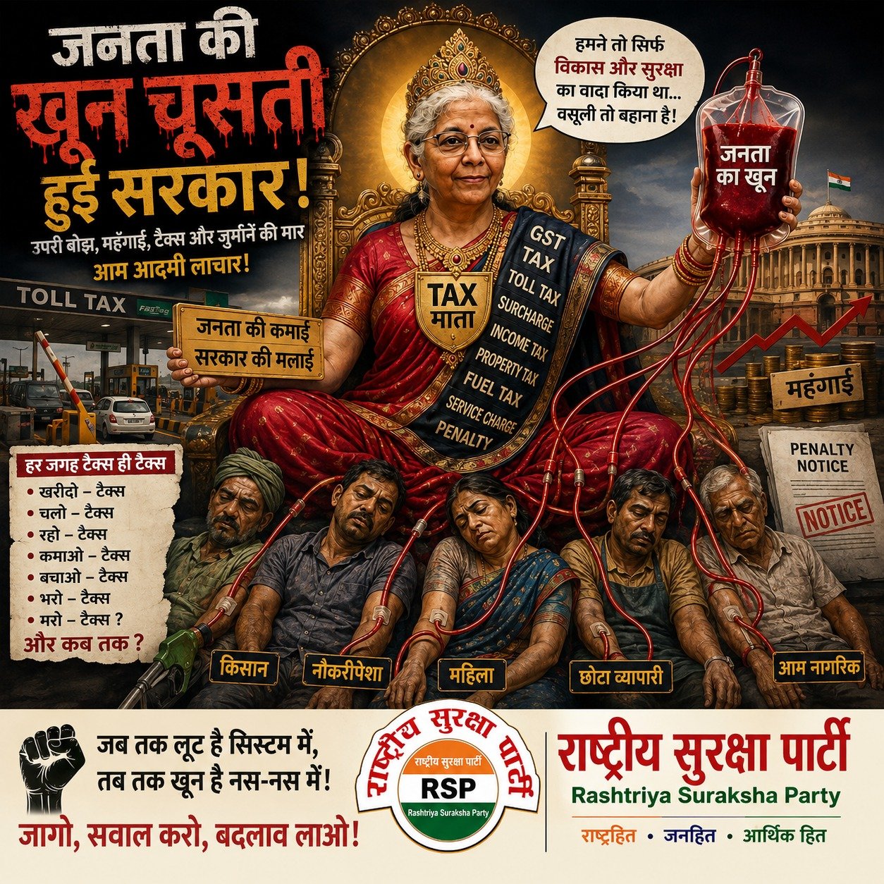 जनता की खून-खराबी या बढ़ता टैक्स बोझ? सरकार से सवाल ?