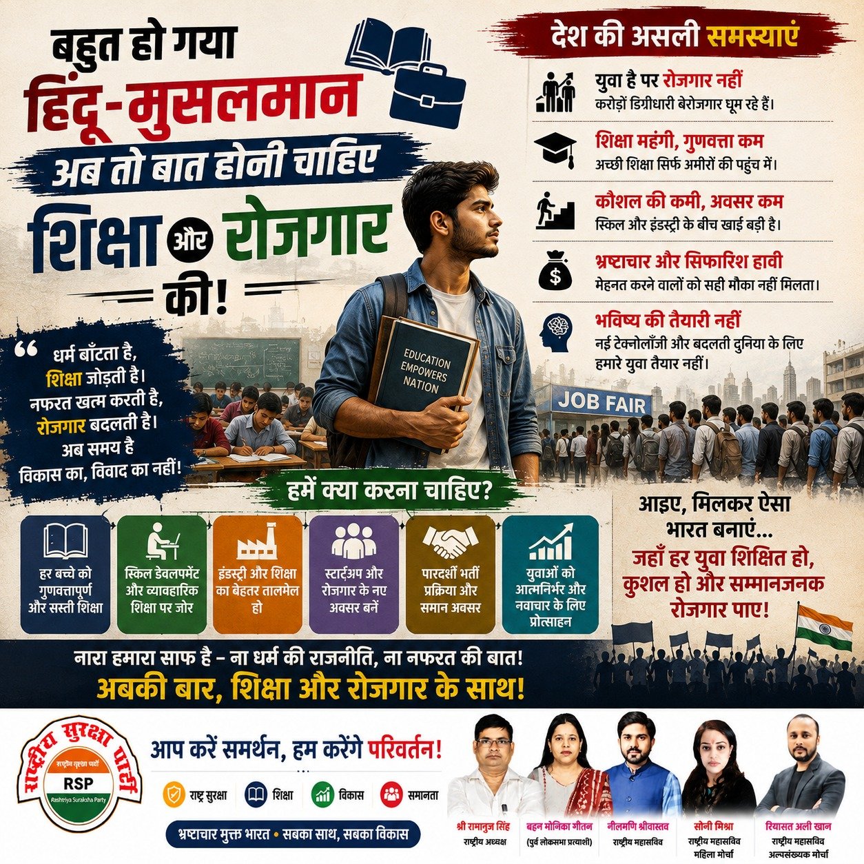 हिंदू-मुसलमान से आगे, शिक्षा और रोजगार की बात: युवाओं के बेहतर भविष्य का संदेश!