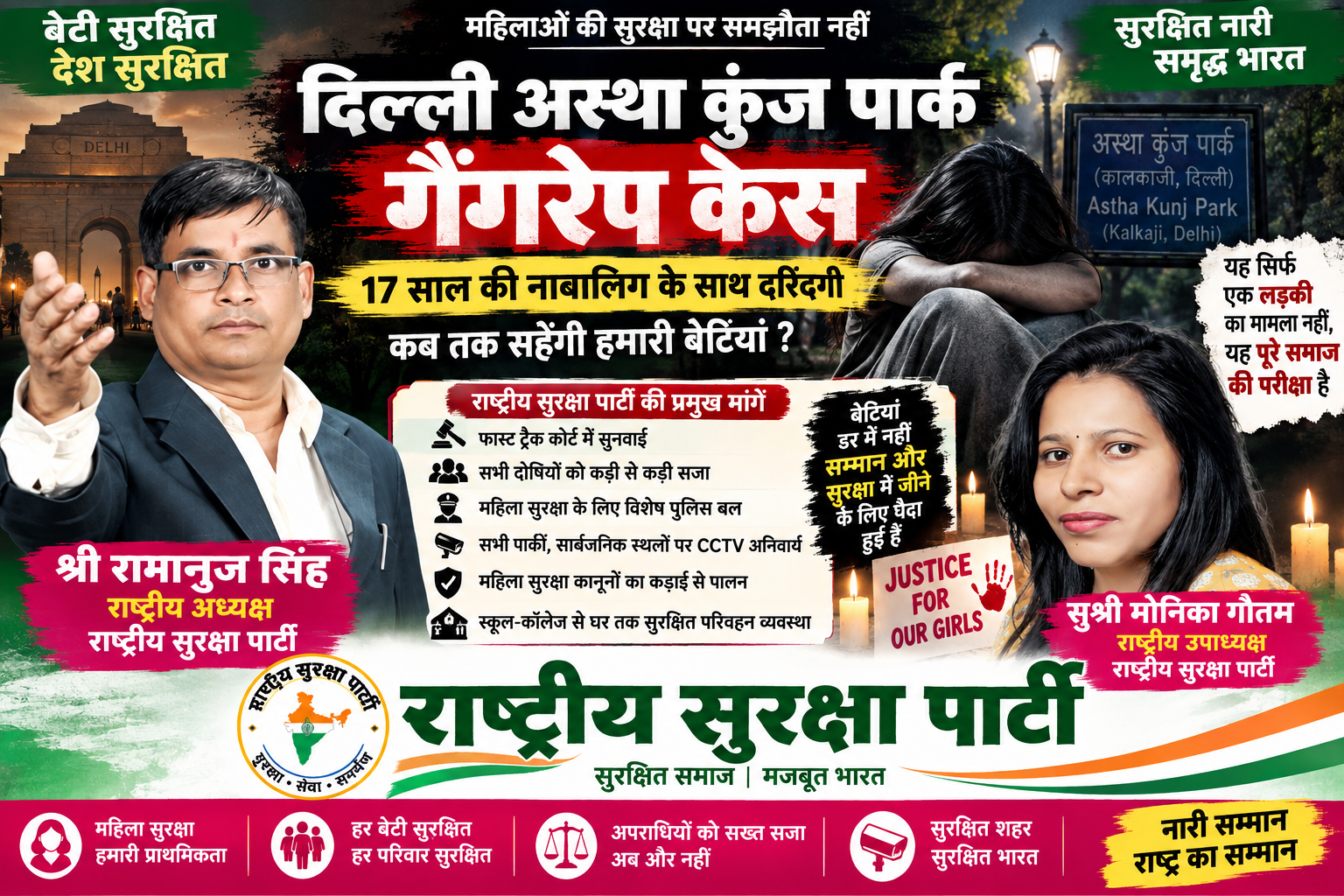 दिल्ली आस्था कुंज पार्क गैंगरेप केस | महिला सुरक्षा और त्वरित न्याय!