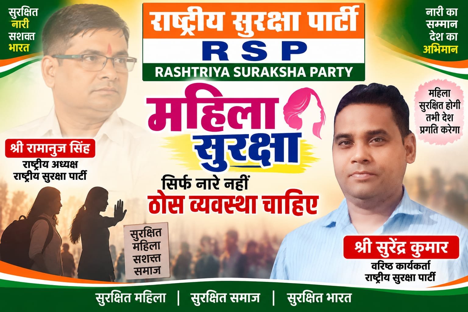 महिला सुरक्षा का संकल्प | राष्ट्रीय सुरक्षा पार्टी RSP का संदेश