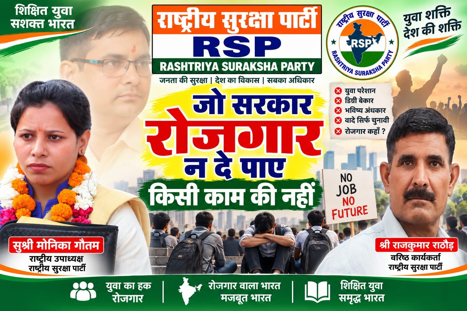 शिक्षित युवा, सशक्त भारत: रोजगार के अधिकार के लिए राष्ट्रीय सुरक्षा पार्टी का संदेश!