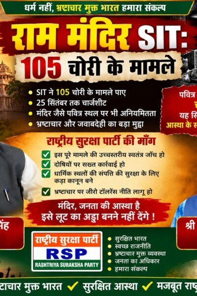 राम मंदिर SIT जांच: 105 चोरी के मामलों का दावा!