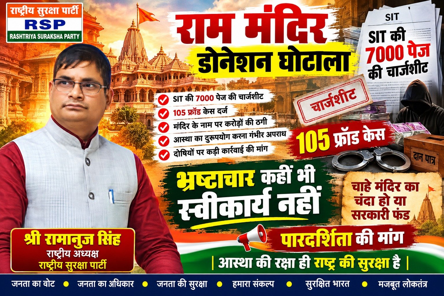 राम मंदिर डोनेशन घोटाले पर सवाल, SIT चार्जशीट और पारदर्शिता की मांग!