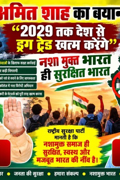 “नशामुक्त भारत का संकल्प: 2029 तक ड्रग्स के खिलाफ सख्त कार्रवाई का संदेश”