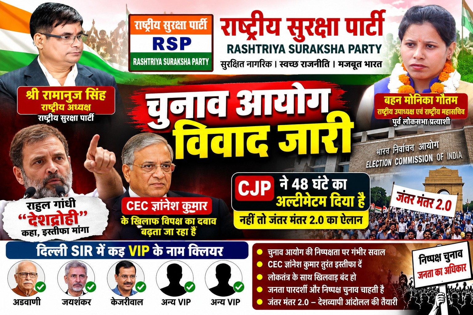 चुनाव आयोग को लेकर विवाद जारी, राष्ट्रीय सुरक्षा पार्टी ने उठाए सवाल?