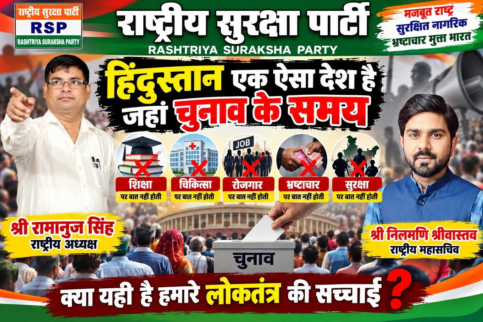 भारत में चुनावी मुद्दों पर सवाल: शिक्षा, चिकित्सा, रोजगार, भ्रष्टाचार और सुरक्षा!