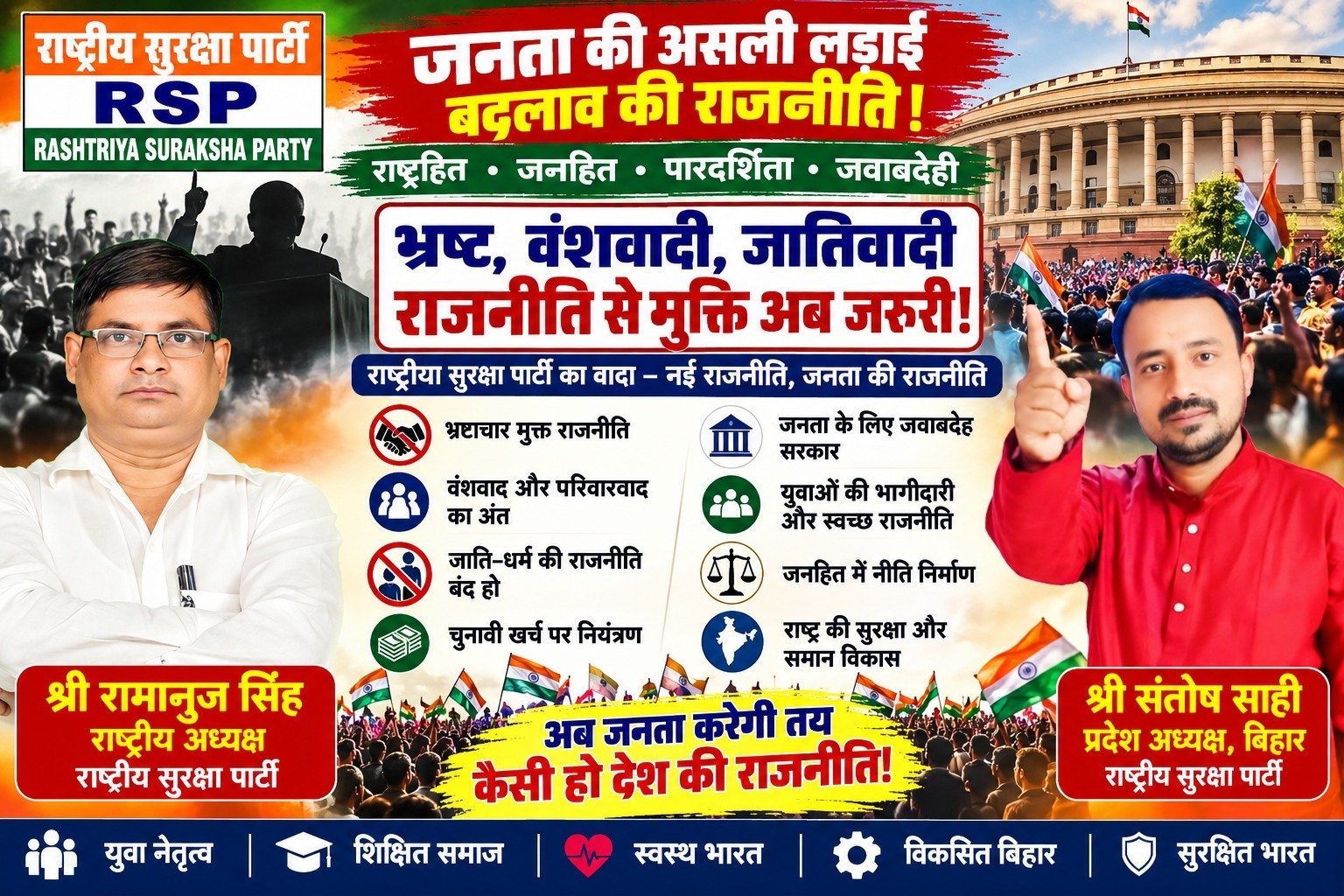 राष्ट्रीय सुरक्षा पार्टी का राजनीतिक संदेश: पारदर्शिता, जवाबदेही और बदलाव पर जोर!