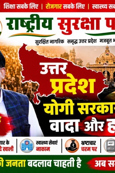 उत्तर प्रदेश में योगी सरकार के वादों और हकीकत पर राष्ट्रीय सुरक्षा पार्टी के सवाल?