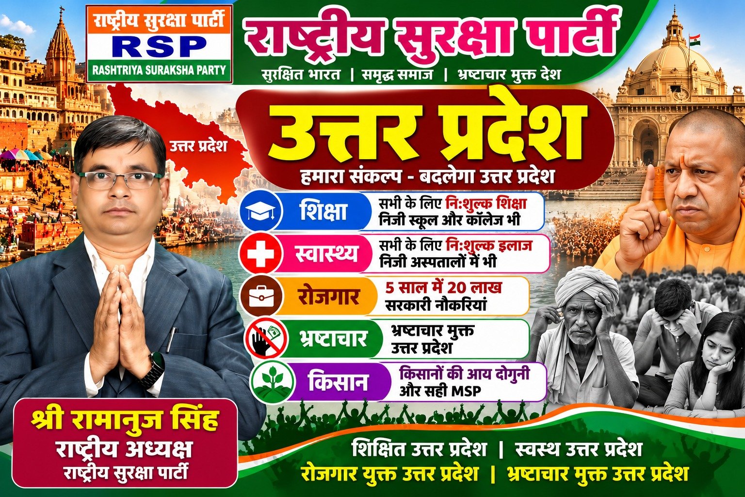 उत्तर प्रदेश के विकास का संकल्प: शिक्षा, स्वास्थ्य, रोजगार और भ्रष्टाचार-मुक्त व्यवस्था पर जोर!