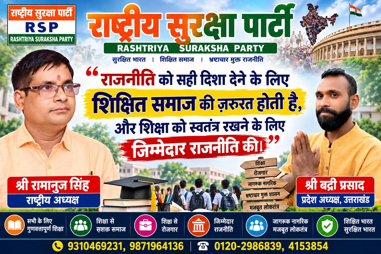 शिक्षित समाज और जिम्मेदार राजनीति से मजबूत भारत का संकल्प!