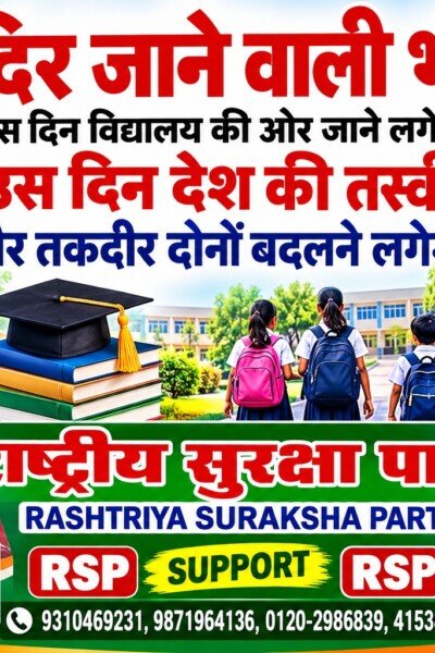 मंदिर जाने वाली भीड़ और शिक्षा के महत्व पर राष्ट्रीय सुरक्षा पार्टी का संदेश