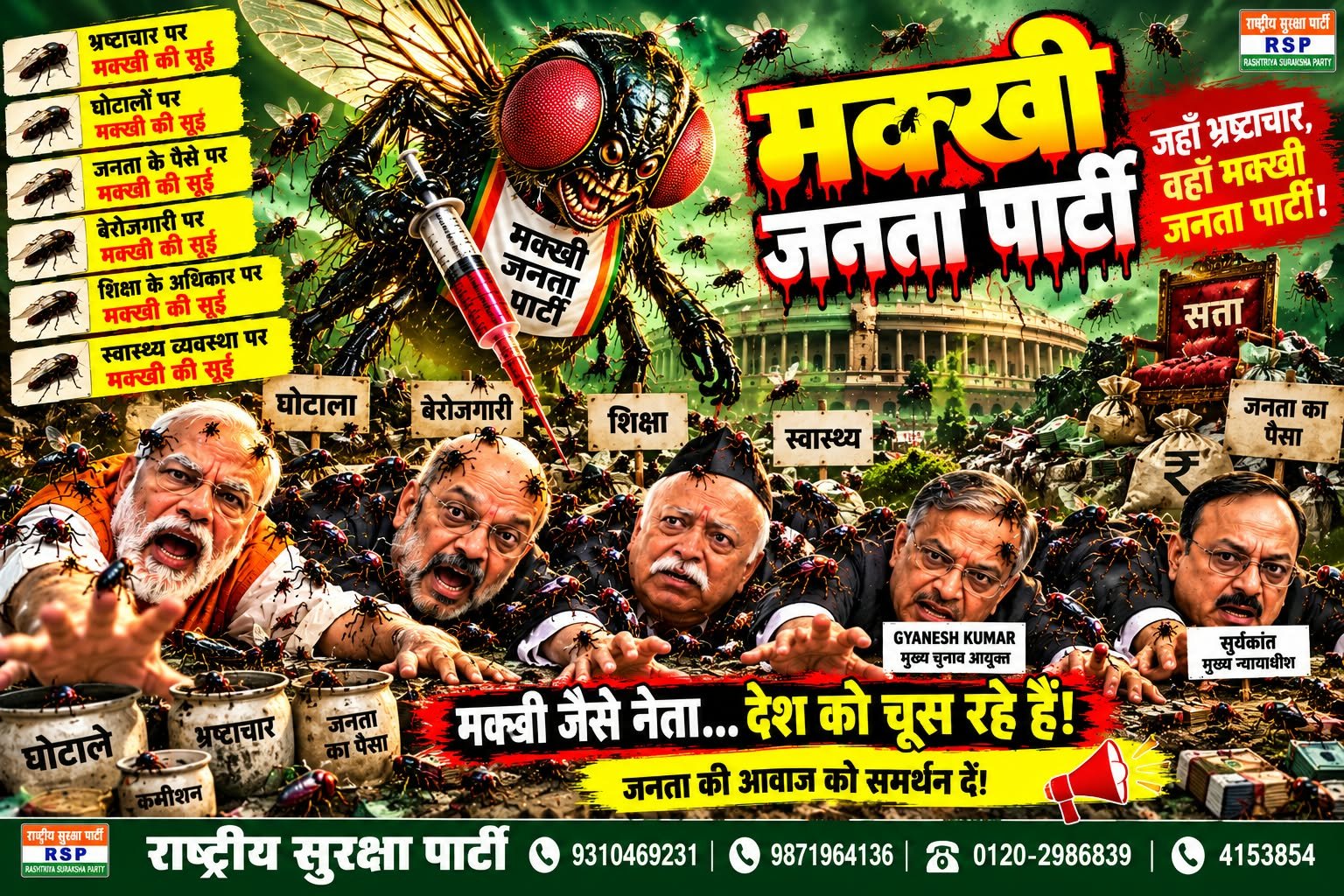 मक्खी जनता पार्टी – भ्रष्टाचार पर करारा व्यंग्य