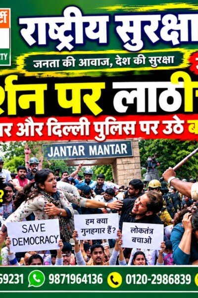 राष्ट्रीय सुरक्षा पार्टी का जंतर-मंतर प्रदर्शन: लाठीचार्ज को लेकर सरकार और दिल्ली पुलिस पर उठे सवाल