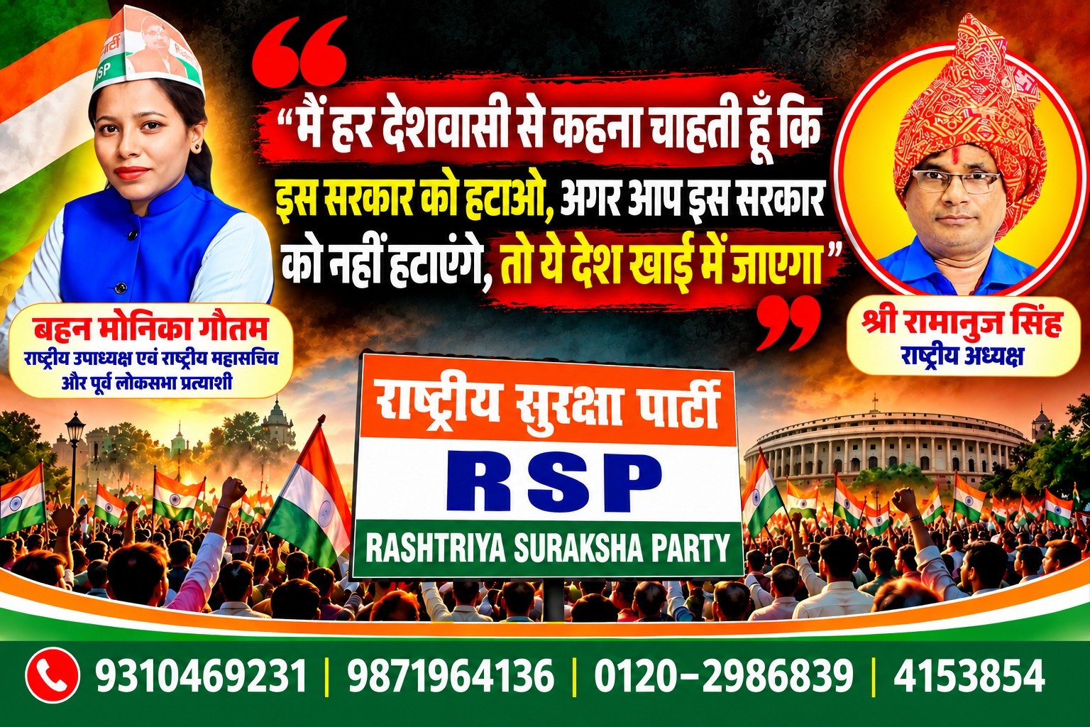 राष्ट्रीय सुरक्षा पार्टी (RSP) का राजनीतिक संदेश – सरकार बदलो, देश बचाओ