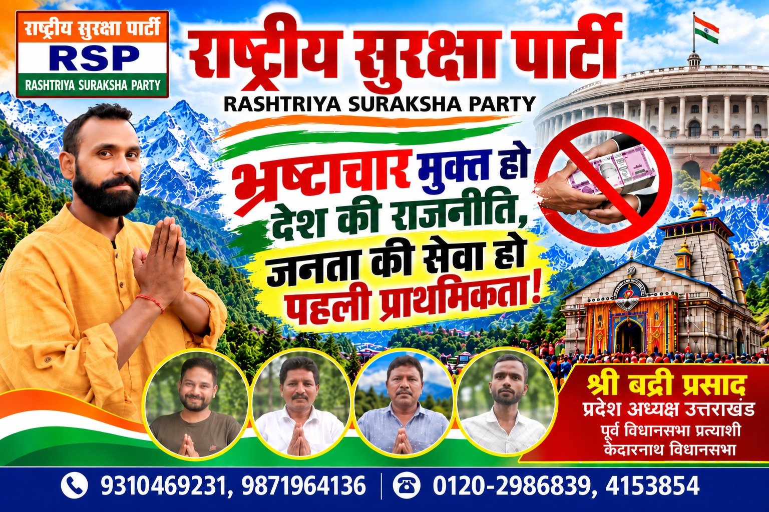 भ्रष्टाचार मुक्त हो देश की राजनीति, जनता की सेवा हो पहली प्राथमिकता | राष्ट्रीय सुरक्षा पार्टी (RSP)