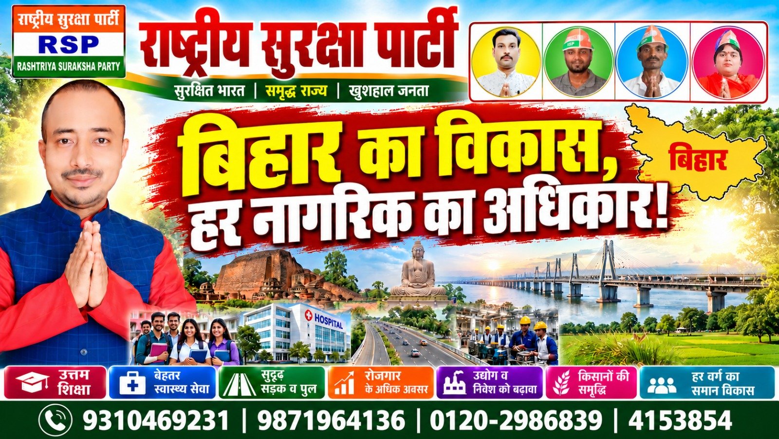 बिहार का विकास, हर नागरिक का अधिकार! – राष्ट्रीय सुरक्षा पार्टी का समृद्ध और सशक्त बिहार संकल्प!