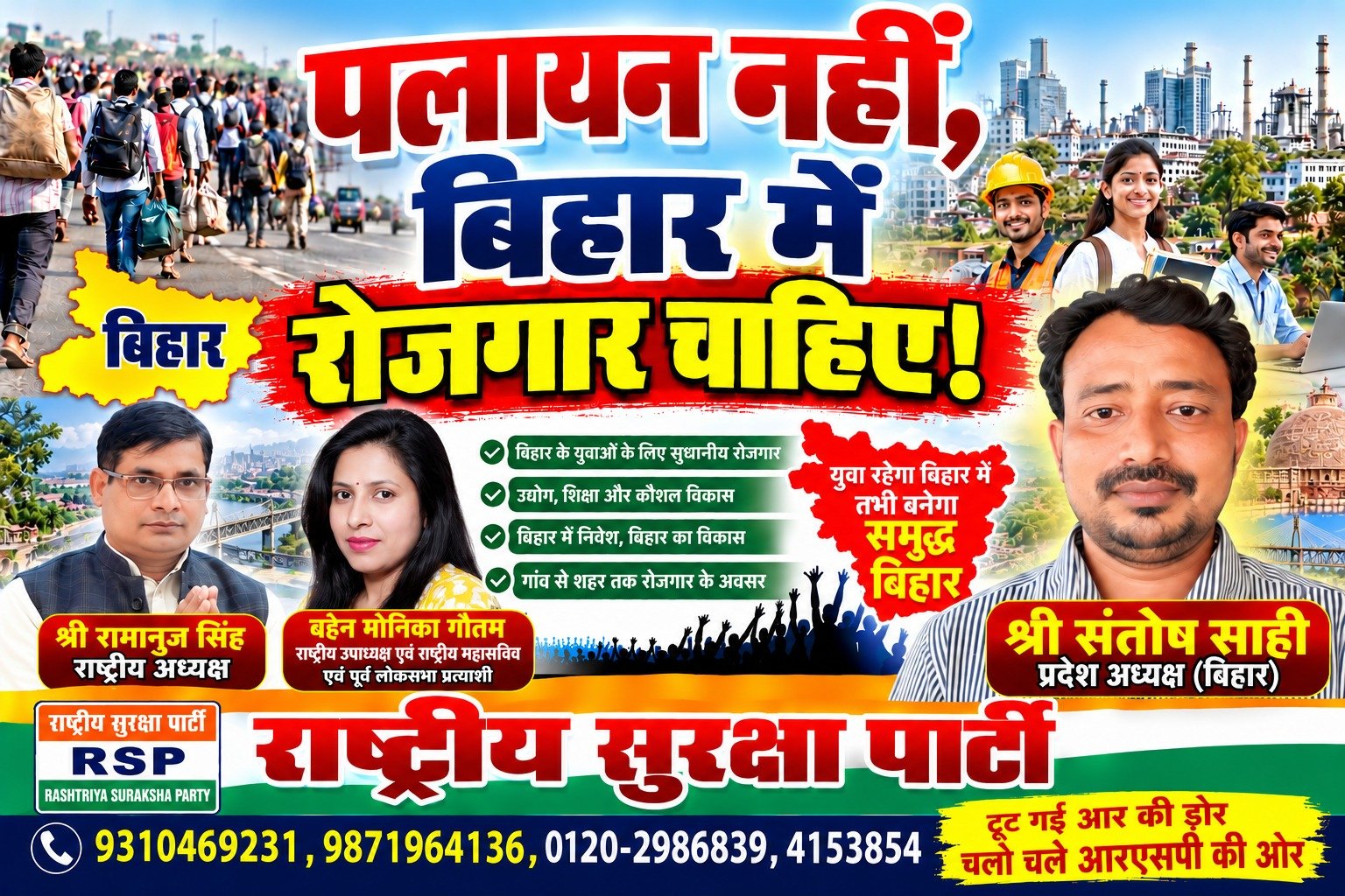 पलायन नहीं, बिहार में रोजगार चाहिए! – युवाओं के लिए रोजगार और समृद्ध बिहार का संकल्प!